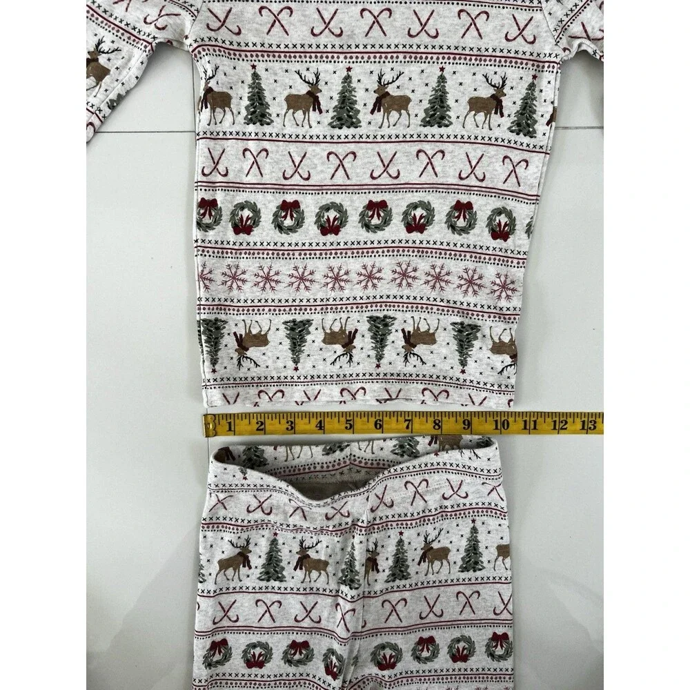 Gap Kids Christmas Pajamas Cotton Reindeer Candy Cane Vintage Print Boys Girls 6
